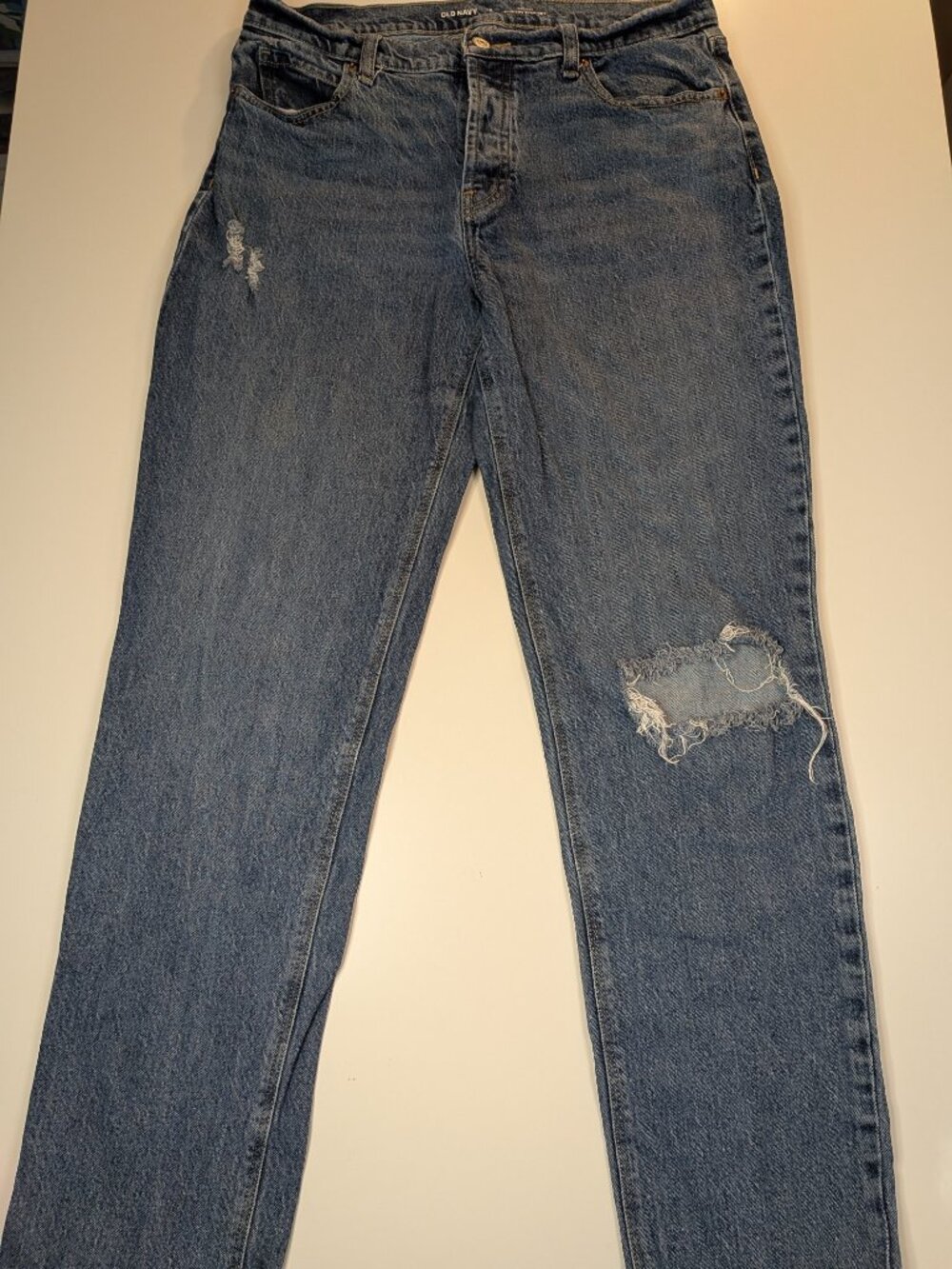 Old Navy Women’s Size 6 High Rise Slouchy Straight Jeans Raw Hem